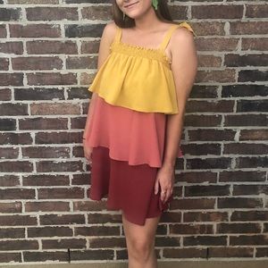 Ruffle dress with tie straps!